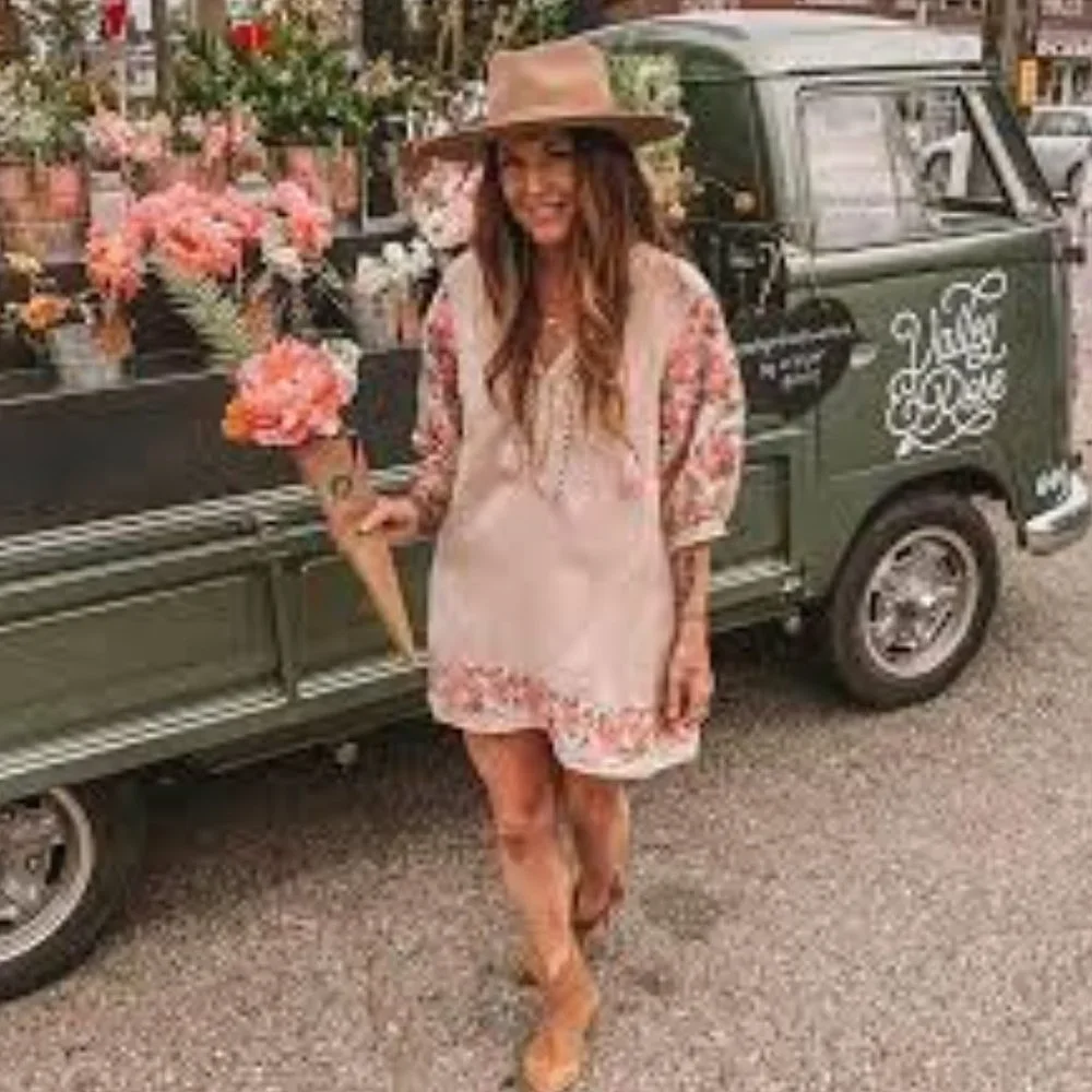 New Cleo Boho Gypsy Tassel Tunic Dress Top - Picture 7 of 12